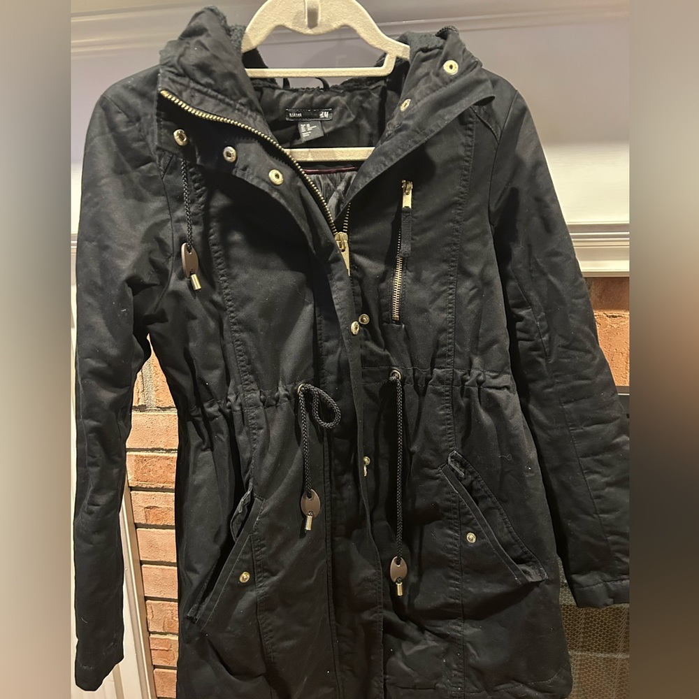 H & M Mama maternity black coat size XS